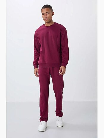 Conjunto de sweatshirt e calças em felpa de algodão e poliéster para homem tommy