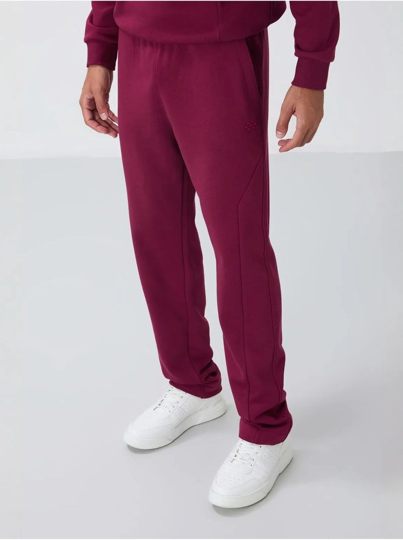 Conjunto de sweatshirt e calças em felpa de algodão e poliéster para homem tommy Vermelho bordô - Kiabi