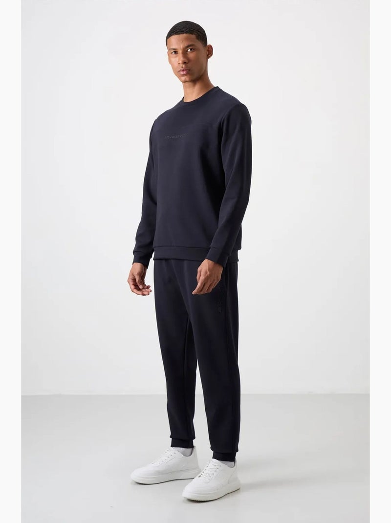 Conjunto de sweatshirt e calças em fleece estampado tommy Azul-marinho - Kiabi