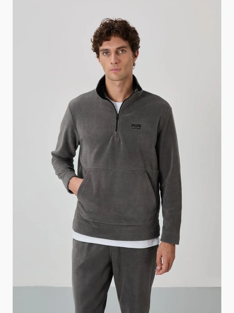 Conjunto de sweatshirt e calças em polar de poliéster para homem tommy Cinza-preto - Kiabi