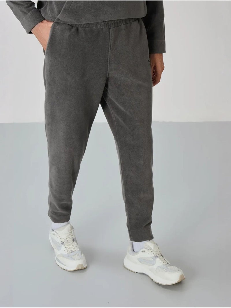 Conjunto de sweatshirt e calças em polar de poliéster para homem tommy Cinza-preto - Kiabi