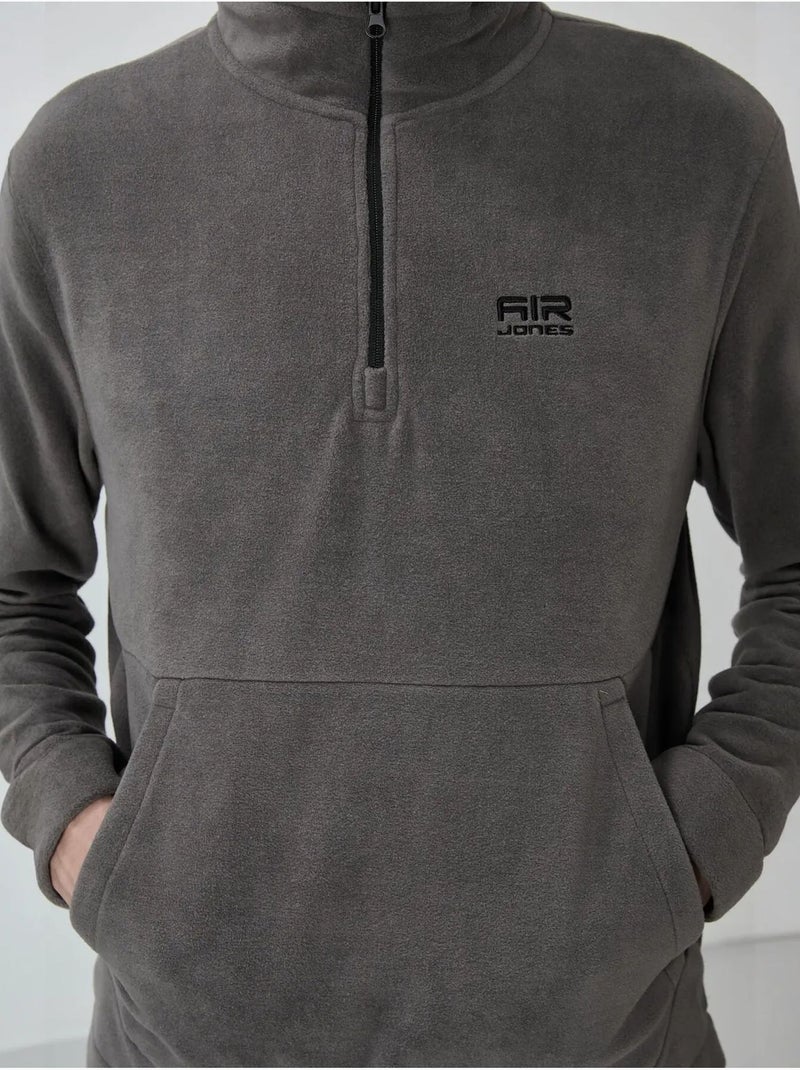 Conjunto de sweatshirt e calças em polar de poliéster para homem tommy Cinza-preto - Kiabi