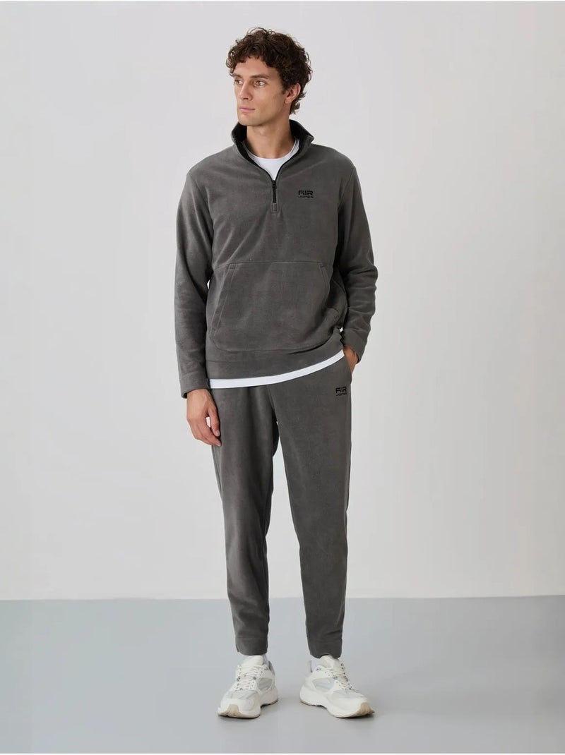 Conjunto de sweatshirt e calças em polar de poliéster para homem tommy Cinza-preto - Kiabi