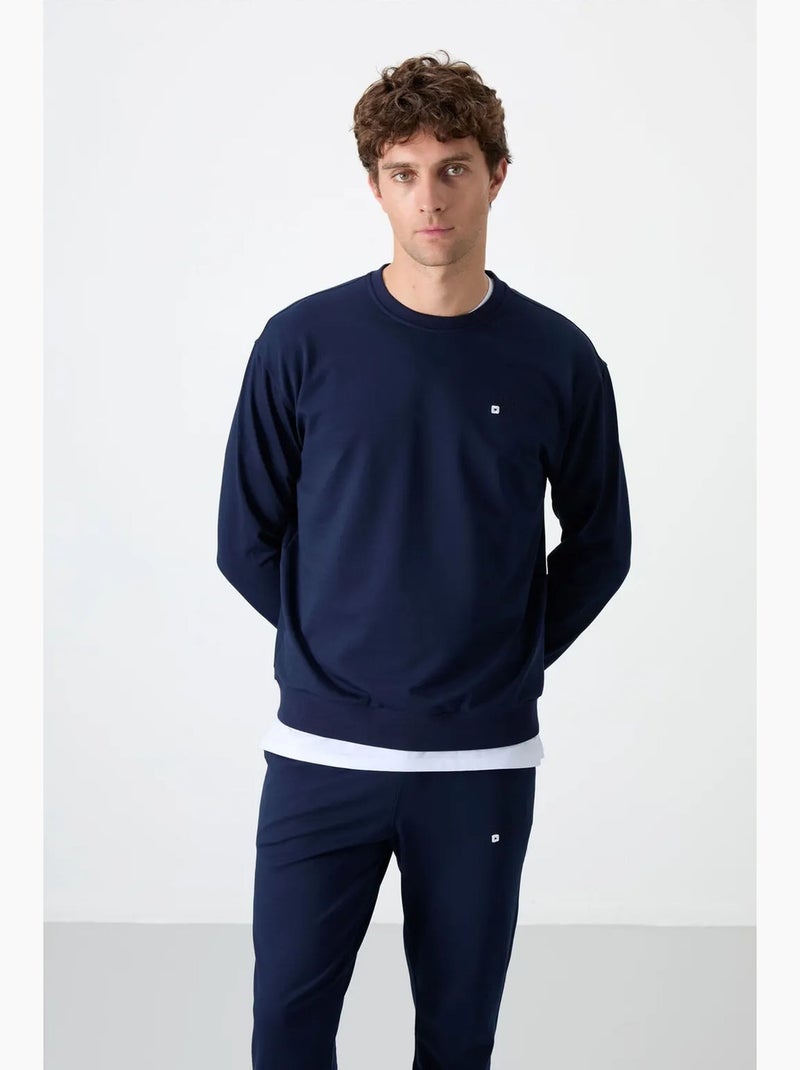 Conjunto de sweatshirt e calças oversize gola redonda tommy Azul-marinho - Kiabi