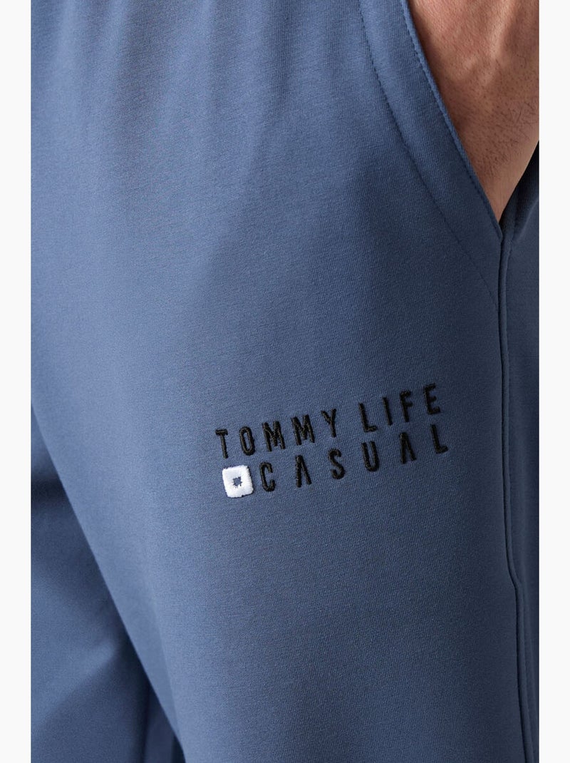 Conjunto de sweatshirt e calças oversize gola redonda tommy Azul-safira - Kiabi