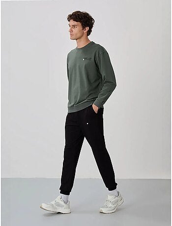 Conjunto de sweatshirt e calças oversize gola redonda tommy
