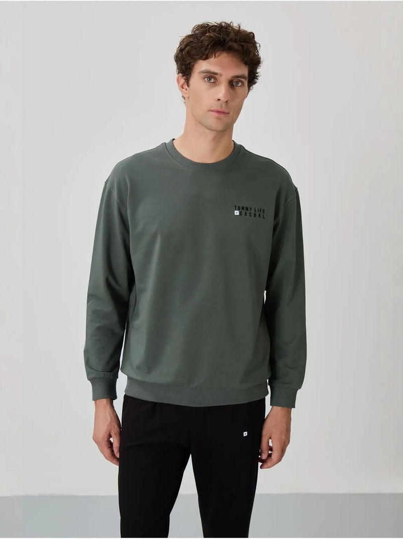 Conjunto de sweatshirt e calças oversize gola redonda tommy Verde escuro - Kiabi