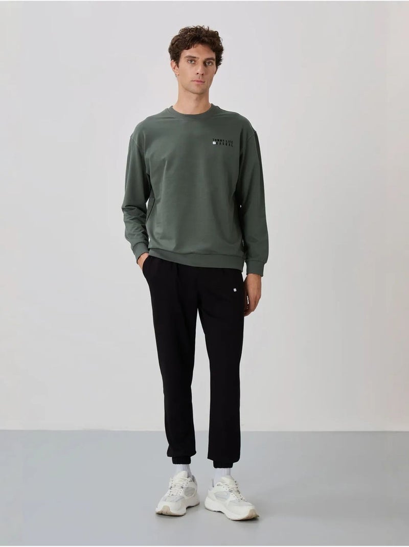 Conjunto de sweatshirt e calças oversize gola redonda tommy Verde escuro - Kiabi