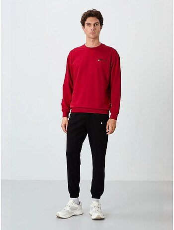 Conjunto de sweatshirt e calças oversize gola redonda tommy