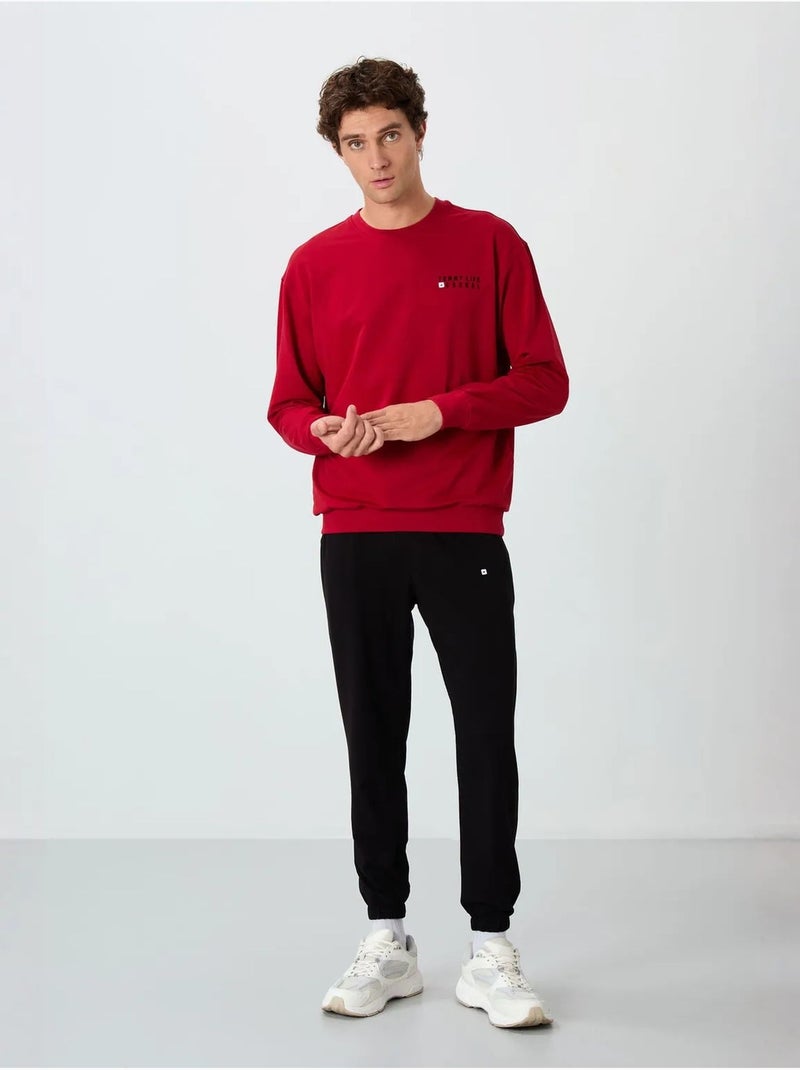 Conjunto de sweatshirt e calças oversize gola redonda tommy Vermelho - Kiabi