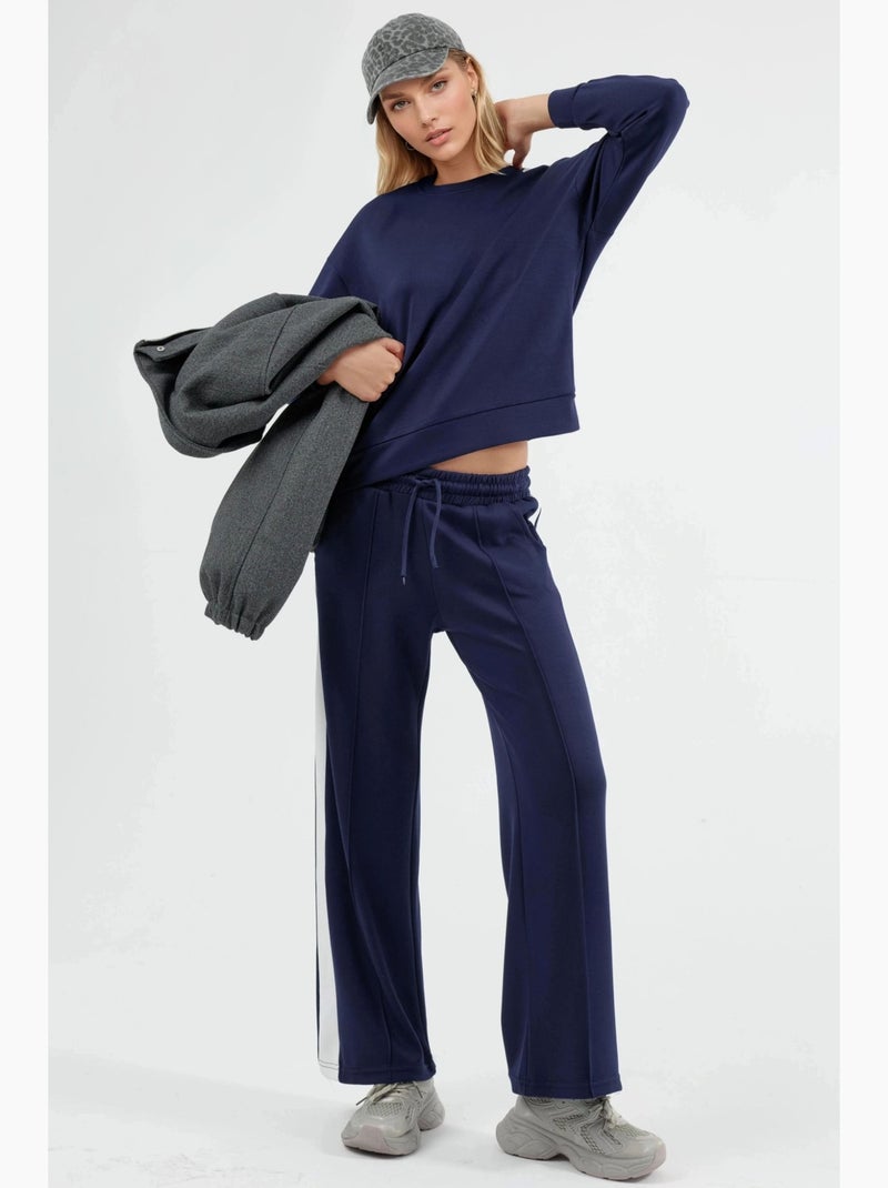 Conjunto de sweatshirt e calças regular fit modal touch hiccup Azul-marinho - Kiabi