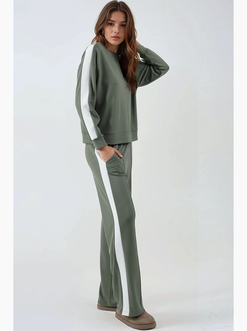 Conjunto de sweatshirt e calças regular fit modal touch hiccup Cáqui - Kiabi