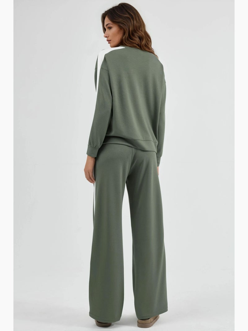 Conjunto de sweatshirt e calças regular fit modal touch hiccup Cáqui - Kiabi