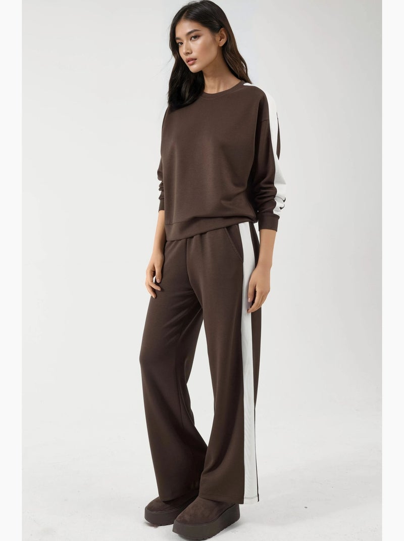 Conjunto de sweatshirt e calças regular fit modal touch hiccup Castanho-chocolate - Kiabi