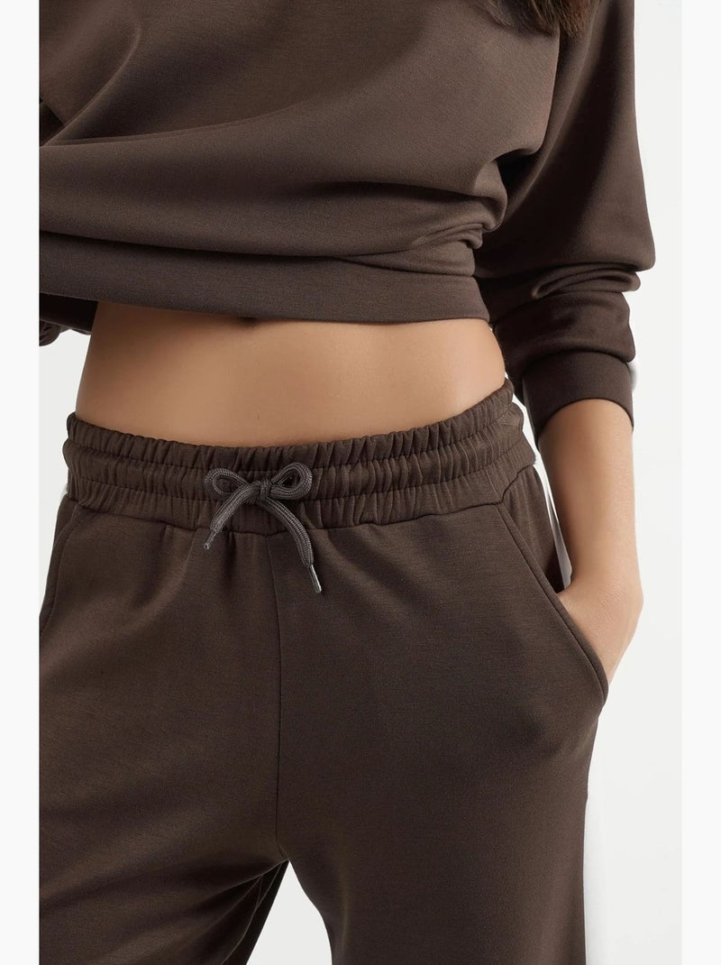 Conjunto de sweatshirt e calças regular fit modal touch hiccup Castanho-chocolate - Kiabi