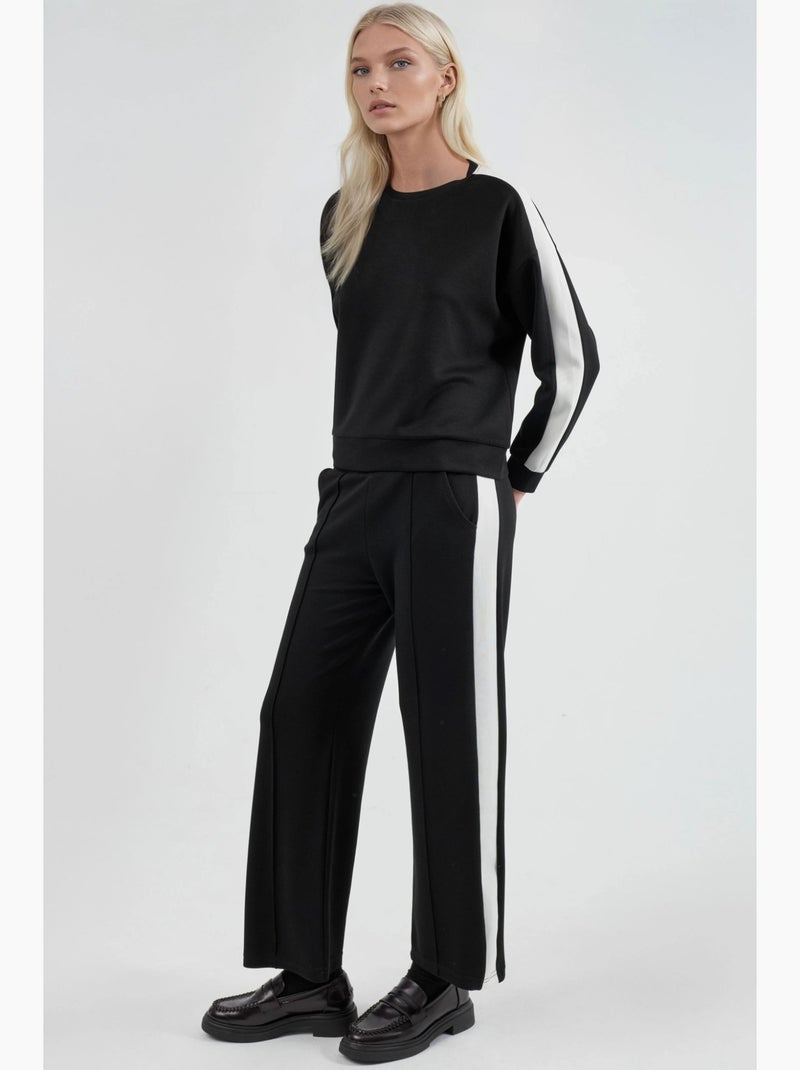 Conjunto de sweatshirt e calças regular fit modal touch hiccup Preto - Kiabi