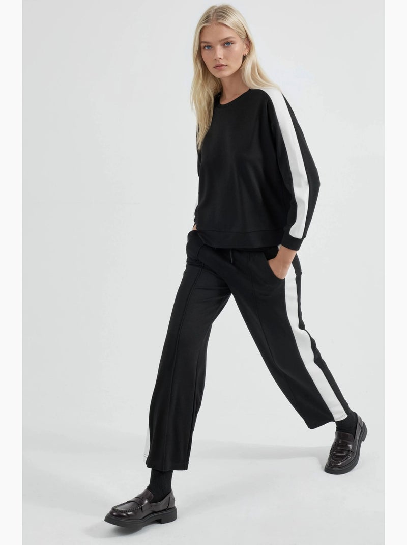 Conjunto de sweatshirt e calças regular fit modal touch hiccup Preto - Kiabi