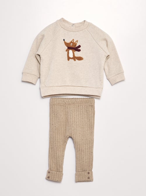 Conjunto de sweatshirt + leggings salpicadas - 2 peças - Kiabi