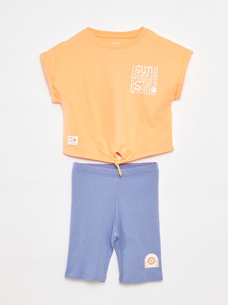 Conjunto de t-shirt + calções - Grafik Edition LARANJA - Kiabi