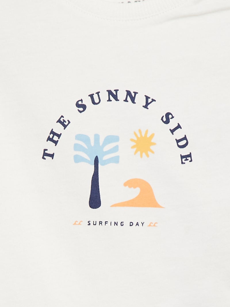 Conjunto de t-shirt + calções com estampado - Grafik Edition Branco - Kiabi