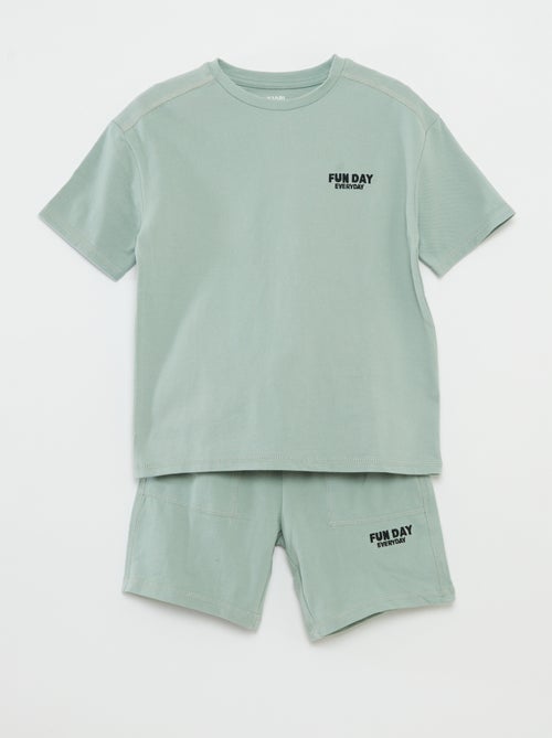 Conjunto de t-shirt + calções de desporto - 2 peças - Kiabi