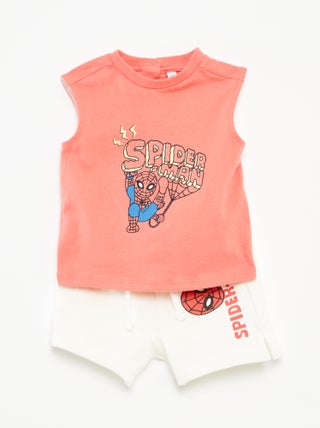 Conjunto de t-shirt + calções 'Homem-Aranha' 'Marvel' - 2 peças