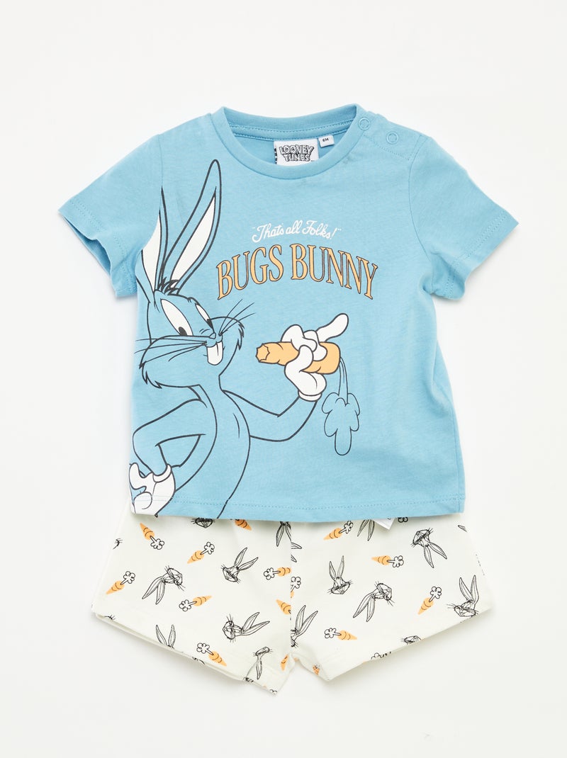 Conjunto de t-shirt + calções 'Looney Tunes' - 2 peças Azul - Kiabi