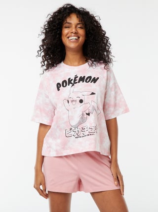 Conjunto de t-shirt + calções 'Pokemon' - 2 peças