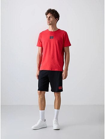Conjunto de t-shirt e calções em jersey de algodão estampado tommy