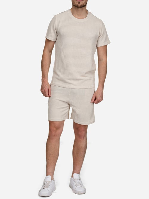 Conjunto de t-shirt e calções lisos e estampados - frilivin - Kiabi Conjunto de t-shirt e calções lisos e estampados - frilivin - Kiabi
