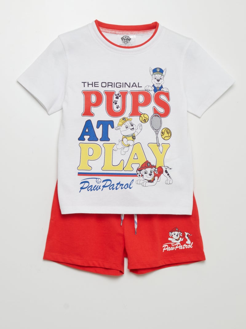 Conjunto de t-shirt e calções 'Patrulha Pata' - 2 peças Branco - Kiabi