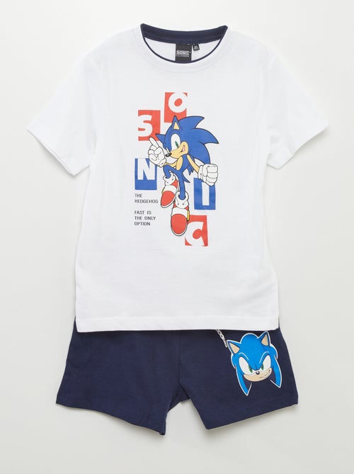 Conjunto de t-shirt e calções 'Sonic' - 2 peças - Kiabi