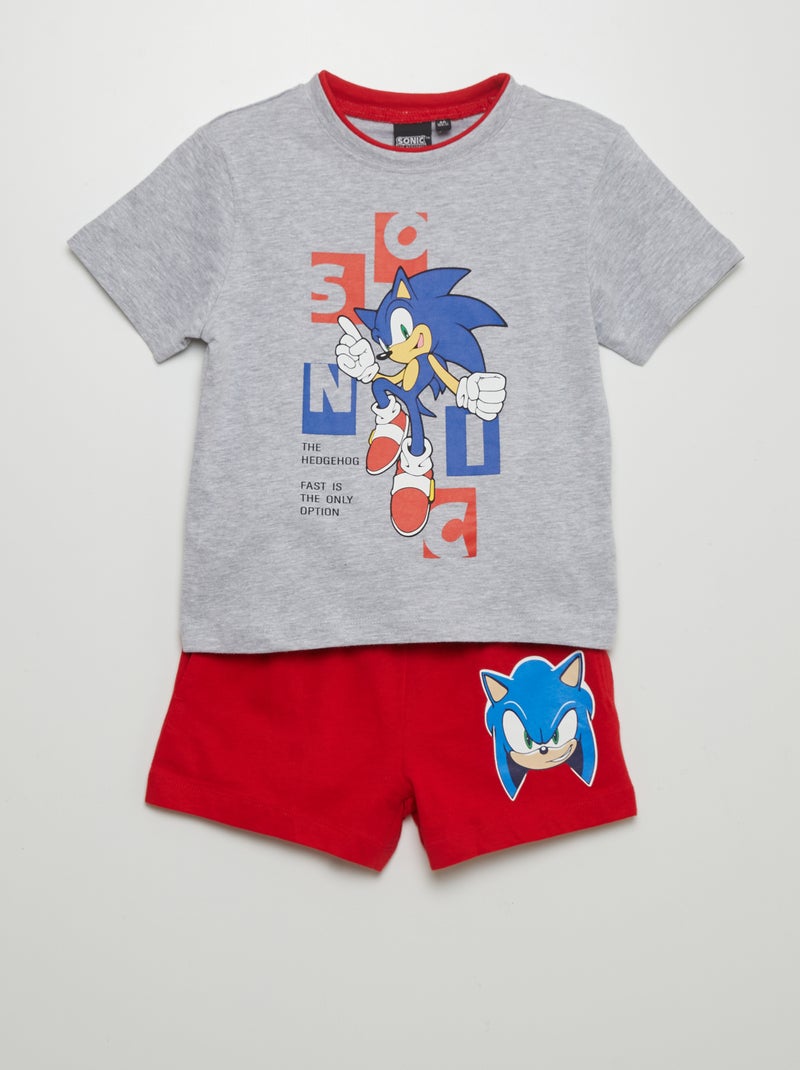 Conjunto de t-shirt e calções 'Sonic' - 2 peças CINZA - Kiabi