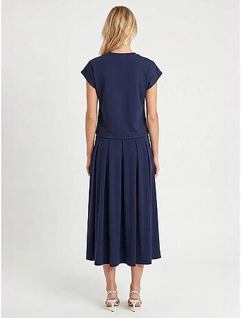 Conjunto de t-shirt em jersey de algodão e saia midi istanbul
