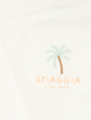 Conjunto de t-shirt + jardineiras em ganga - 2 peças