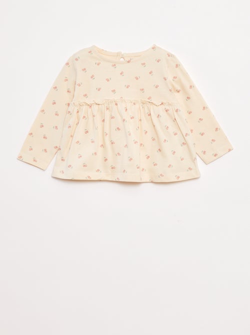 Conjunto de t-shirt + leggings nervuradas - 2 peças - Kiabi