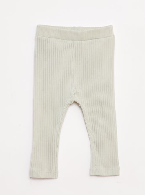 Conjunto de t-shirt + leggings nervuradas - 2 peças - Kiabi