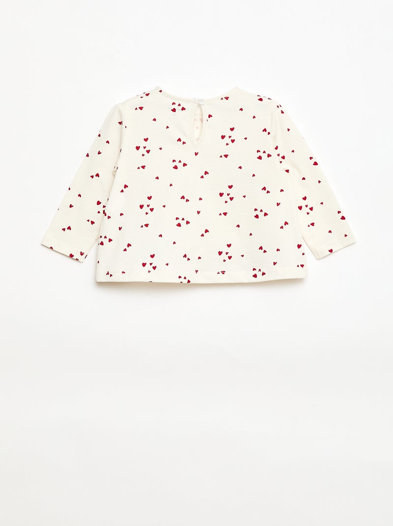 Conjunto de t-shirt + leggings nervuradas - 2 peças Bege - Kiabi