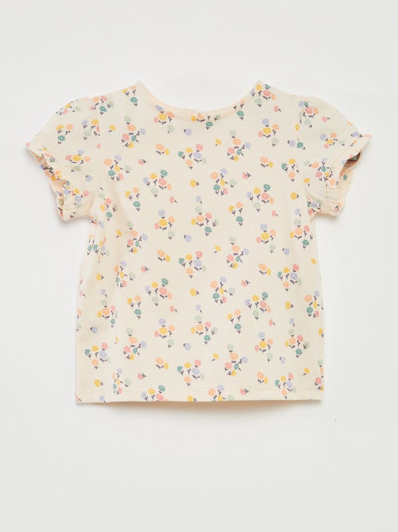 Conjunto de t-shirt + leggings nervuradas - 2 peças ROSA - Kiabi