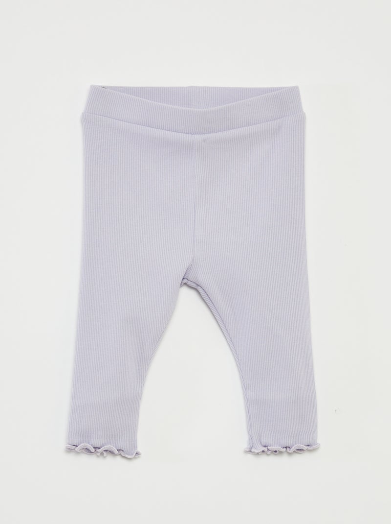 Conjunto de t-shirt + leggings nervuradas - 2 peças ROSA - Kiabi