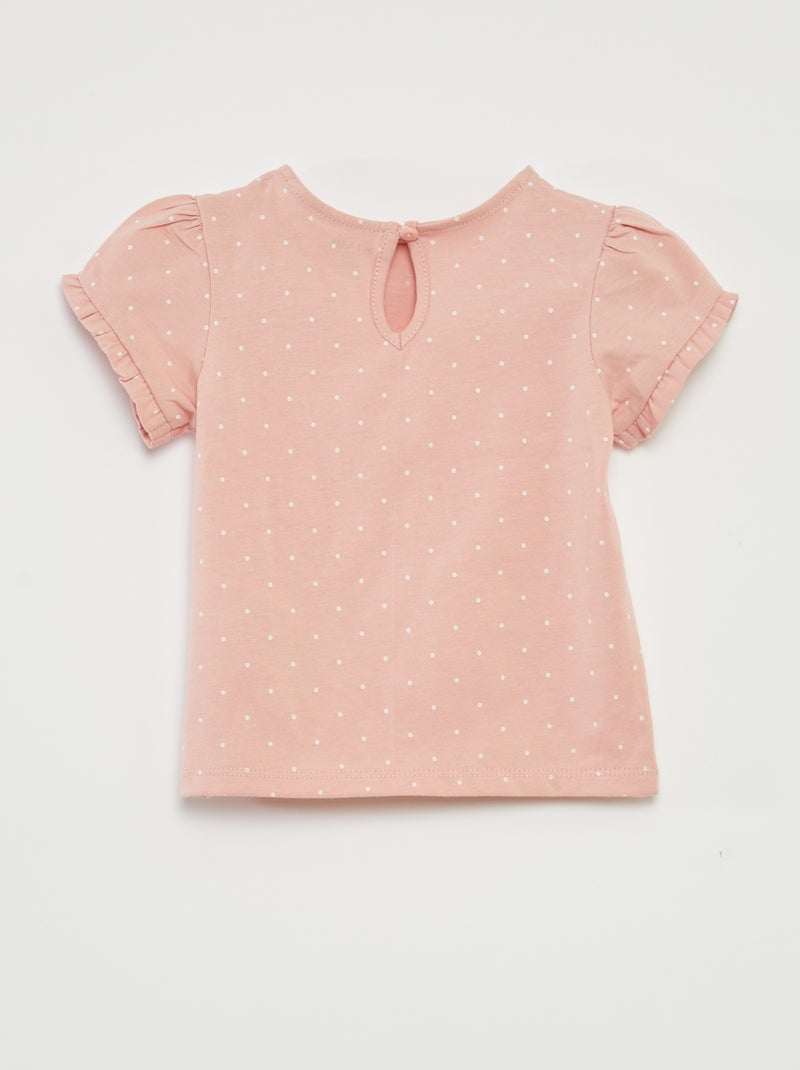 Conjunto de t-shirt + leggings nervuradas - 2 peças ROSA - Kiabi