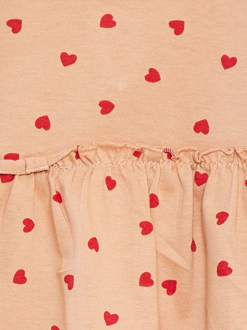 Conjunto de t-shirt + leggings nervuradas - 2 peças Rosa - Kiabi