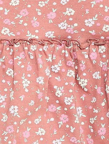 Conjunto de t-shirt + leggings nervuradas - 2 peças