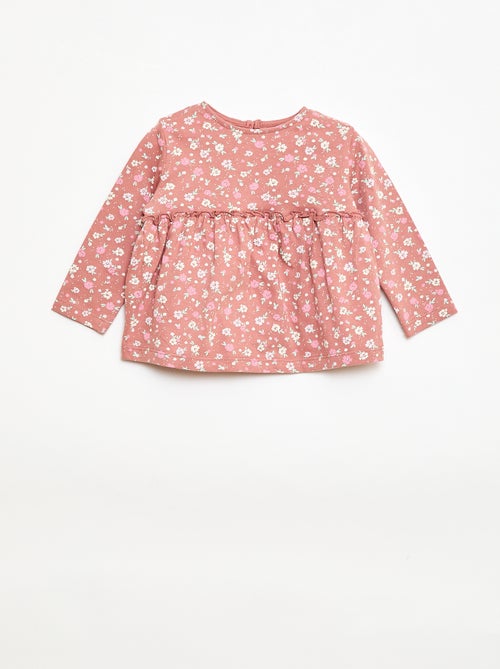 Conjunto de t-shirt + leggings nervuradas - 2 peças - Kiabi