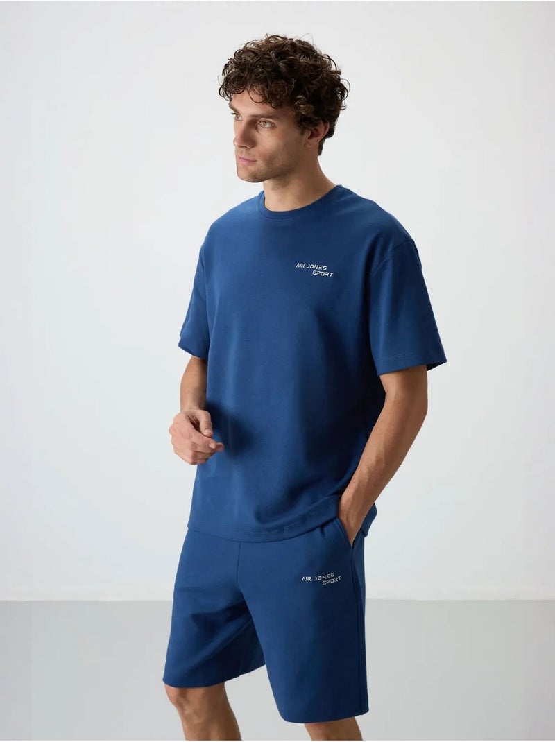Conjunto de t-shirt oversized de manga curta e calções tommy Azul - Kiabi