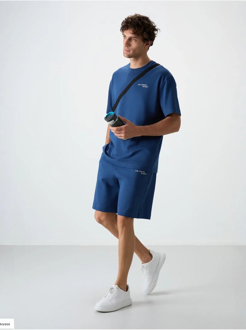 Conjunto de t-shirt oversized de manga curta e calções tommy Azul - Kiabi