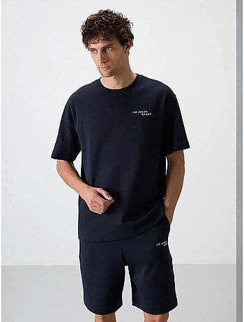 Conjunto de t-shirt oversized de manga curta e calções tommy