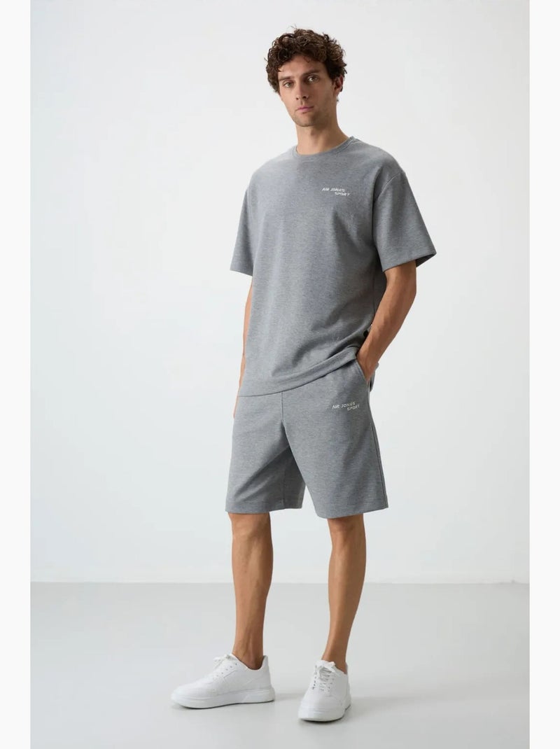 Conjunto de t-shirt oversized de manga curta e calções tommy Cinza - Kiabi