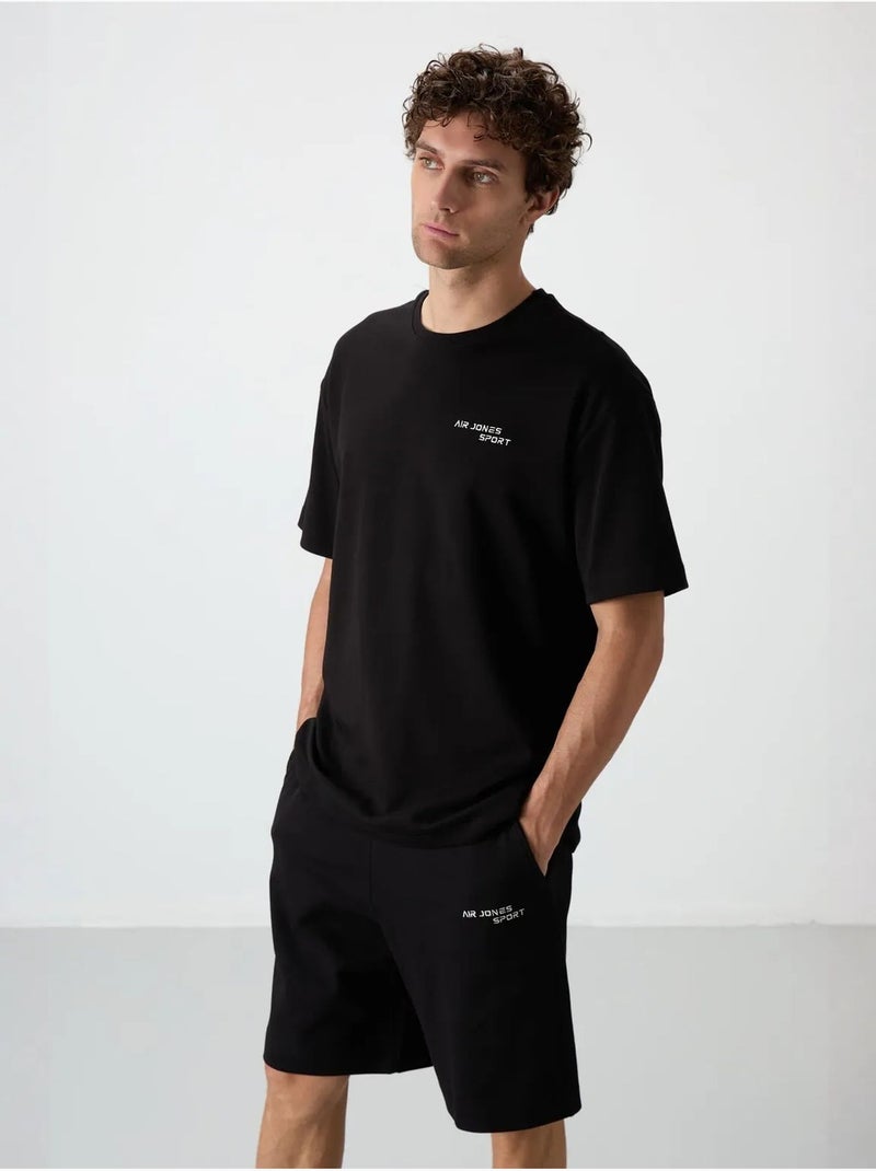 Conjunto de t-shirt oversized de manga curta e calções tommy Preto - Kiabi