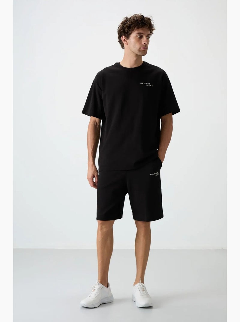 Conjunto de t-shirt oversized de manga curta e calções tommy Preto - Kiabi